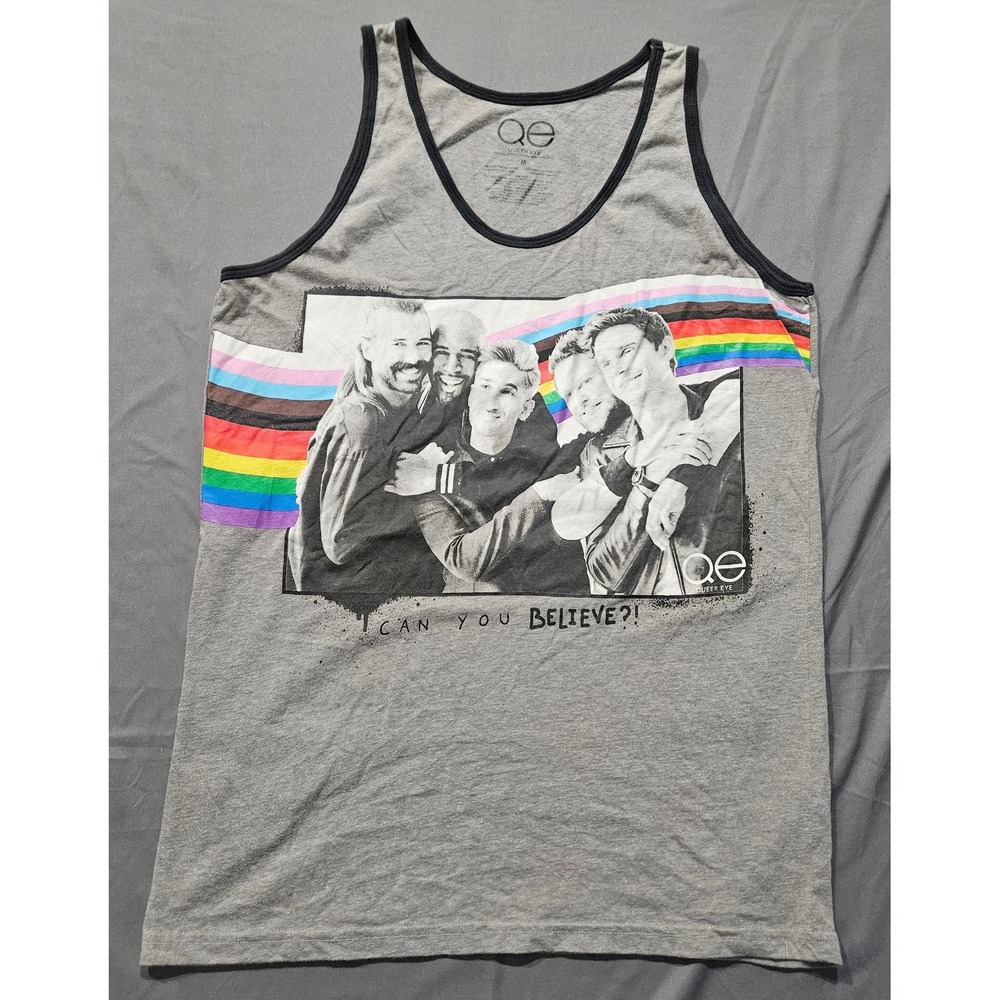 Queer Eye Tank Top Mens Medium Gray Fab Five Pride Graphic Shirt